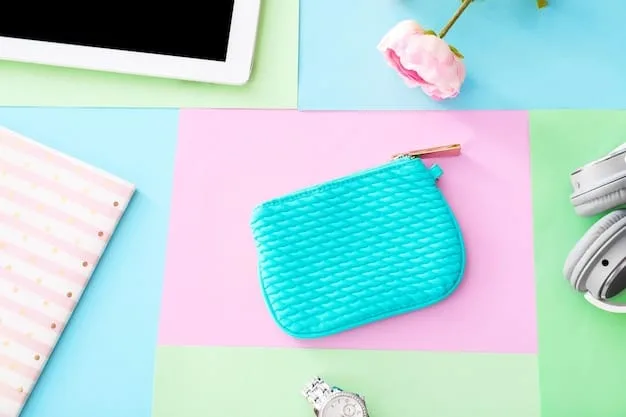 A flat lay of various small bag organizers, including zippered pouches, felt bag inserts, and compact makeup bags, ready to be placed inside a handbag on a clean, light-colored surface.