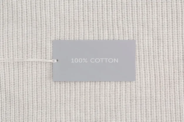 A detailed close-up of a garment label showing