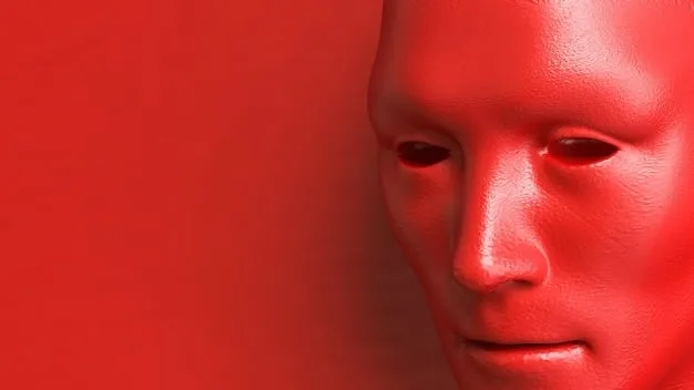 A person's face with visible redness on the cheeks, looking slightly irritated, symbolizing sensitive skin. The lighting highlights the redness against a neutral background.