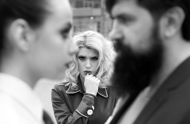 A black and white photo of a tense community meeting, with people talking over each other and expressing visible frustration. The focus is on the expressions of anger and disagreement.