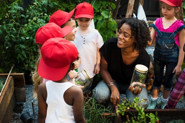 People of different ages and backgrounds working together in a community garden, representing community collaboration and shared responsibility for local initiatives.