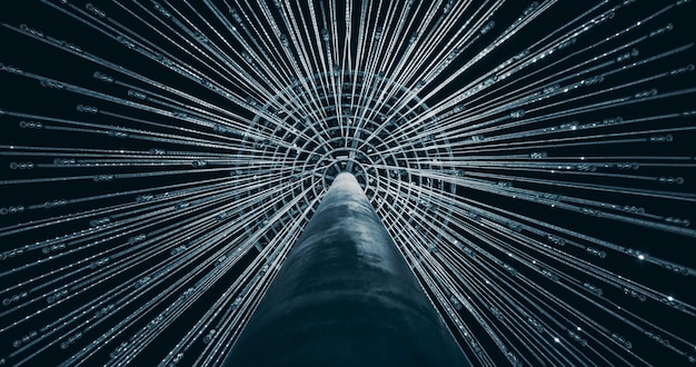 A graphic illustration depicting the ripple effect of a data breach, starting from a central point representing the compromised public safety agency, and spreading outwards to affect individuals, community services, and overall public trust.