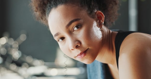 A close-up of a glowing, hydrated face after a skincare routine, emphasizing smooth skin texture and natural luminosity.