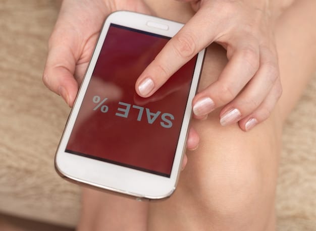A close-up shot of a smartphone screen displaying the SHEIN app with a 'Flash Deals' section open, showing a discounted handbag. A finger is tapping the screen, with a blurred background of other fashion accessories.